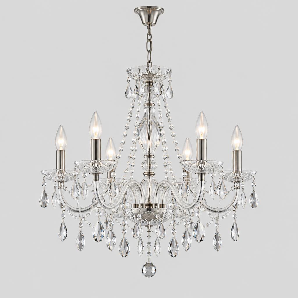Classic 6-Arm Crystal Chandelier