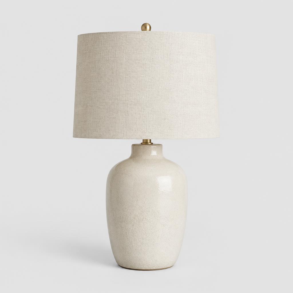 Ceramic Lamp with Linen Shade